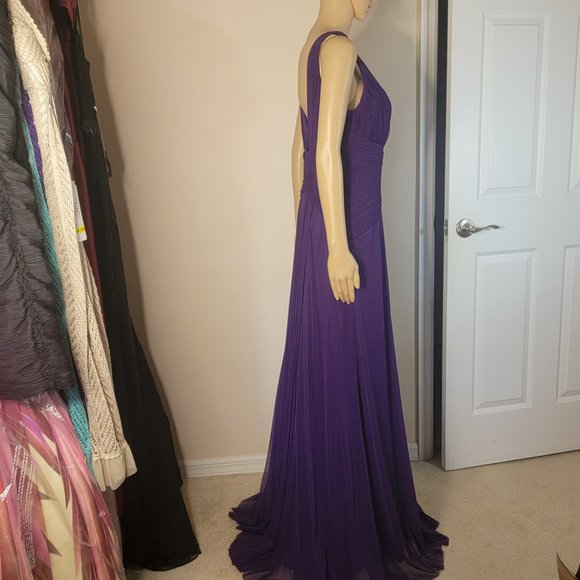 NWT Sue Wong A-line Long Gown in Purple - Picture 4 of 6